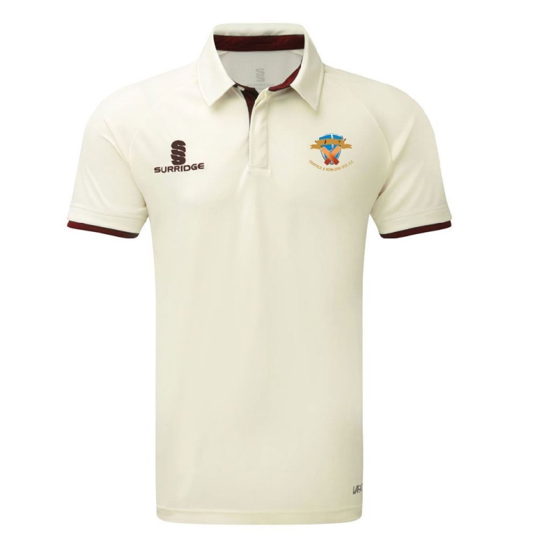 Oakfield & Rowlands CC - Ergo Short Sleeve Maroon Trim Shirt